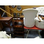 ASSORTED OCCASIONAL FURNITURE including Arts & Crafts oak side table, mid-century Formica kitchen