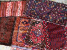 ASSORTED ORIENTAL TRIBAL TENT BAGS, including a Soumak (6)