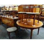WITHDRAWN MID-CENTURY DANISH STYLE ROSEWOOD DINING SUITE comprising oval extending dining table