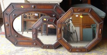 THREE 1930s OAK FRAMED MIRRORS (similar) (3)