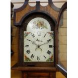 EARLY 19TH CENTURY PROVINCIAL OAK 30-HOUR LONGCASE CLOCK, painted dial, calendar aperture,