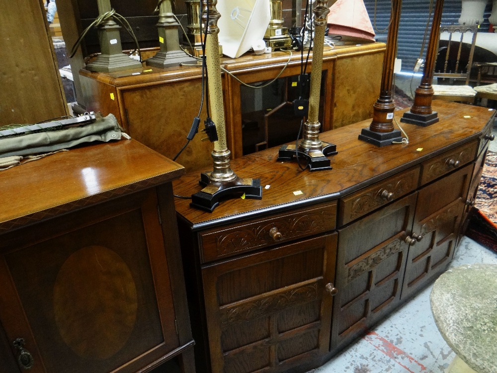 ASSORTED FURNITURE to include Sheraton-style mahogany sideboard, 166cms wide, Art Deco burr walnut - Image 2 of 4