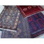 ASSORTED TRIBAL RUGS including a red Qashqai signed and dated in the field, all approx. 210 x 133cms