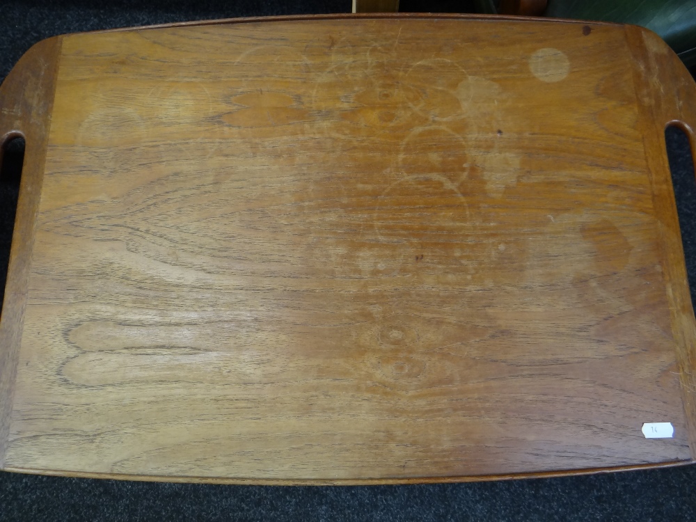 DANISH TEAK OCCASIONAL FURNITURE BY JOHANNES ANDERSEN OF DENMARK including butler's tray on - Image 17 of 20