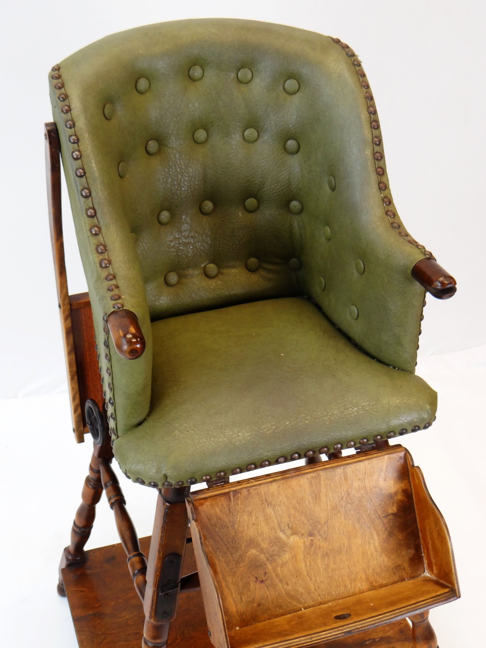 EDWARDIAN STAINED BEECH METAMORPHIC CHILD'S HIGH CHAIR - Image 2 of 4