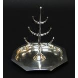 GEORGE V SILVER TREE DESIGN RING STAND, CHESTER 1912, SYNYER & BEDDOES, 75gms, 2.4 troy oz.