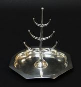 GEORGE V SILVER TREE DESIGN RING STAND, CHESTER 1912, SYNYER & BEDDOES, 75gms, 2.4 troy oz.