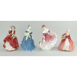 FOUR ROYAL DOULTON FIGURINES, Top O' The Hill HN1834, Janet HN1537, Mt Best Friend HN3011,