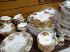 ROYAL ALBERT 'OLD COUNTRY ROSES' DINNER SERVICE FOR TWELVE including four tureens and covers, oval