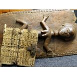 BAULE FIGURAL DOOR, Ivory Coast, 167cms high and a Dogon granary door, Mali, 53cms high (2)