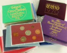 SIXTEEN BOXED COINAGE OF GREAT BRITAIN & NORTHERN IRELAND COIN SETS to include years 1970 x 2, 1971,