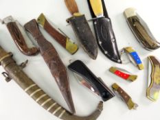 ASSORTED MODERN POCKET KNIVES including examples by Whitby & Co, Cheetah and two Middle Eastern