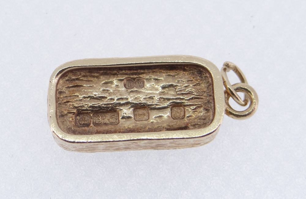 9CT YELLOW GOLD INGOT PENDANT MARKED 'GOLD', 6.1gms - Image 2 of 2