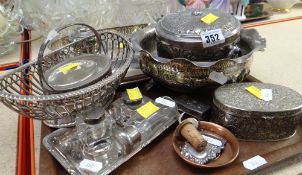 ASSORTED ELECTROPLATED WARES including WMF oval basket, ink stand, rose bowl ETC