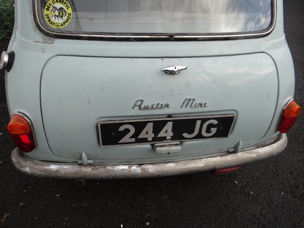 1963 AUSTIN MARK 1 MINI PETROL 848CC HAVING DATELESS/CHERISHED NUMBER PLATE '244 JG', in grey with - Image 55 of 79