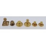 ASSORTED 9CT YELLOW GOLD DRESS STUDS OF VARIOUS SIZE, one with diamond chip, 4.9gms (6)