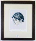 SIR KYFFIN WILLIAMS RA limited edition (98/150) colour print - portrait of Norma Lopez, signed and