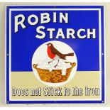 REPRODUCTION ENAMEL 'ROBIN STARCH' ADVERTISING SIGN, 44.5 x 44.5cms