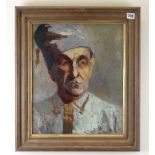 EARLY 20TH CENTURY SCHOOL oil on canvas - portrait of an ottoman gentleman in tasselled hat, 43 x