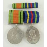 1939-45 DEFENCE MEDAL AND ELIZABETH II CIVIL DEFENCE LONG SERVICE MEDAL (2)