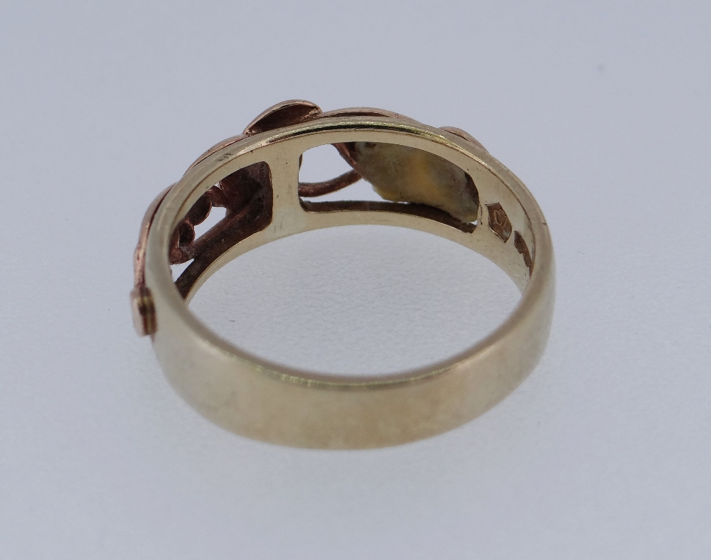 9CT CLOGAU GOLD LEAF DESIGN RING, 4.8gms - Image 3 of 3