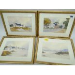PETER MILLS (South African) four watercolours - South African views including Hout Bay and Arniston,