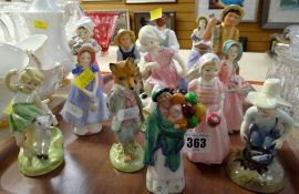 ASSORTED BONE CHINA FIGURINES BY ROYAL DOULTON & ROYAL WORCESTER together with Beswick Beatrix