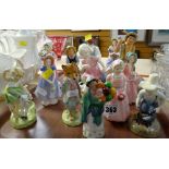 ASSORTED BONE CHINA FIGURINES BY ROYAL DOULTON & ROYAL WORCESTER together with Beswick Beatrix