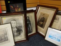 ASSORTED WATERCOLOURS & VINTAGE PHOTOGRAPHS and a printed poem with hand colouring after M. W.