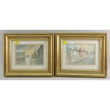 CHRIS GRIFFIN two watercolours - one entitled 'Terrace, Rumney', the other 'Valley Scene', both 13 x