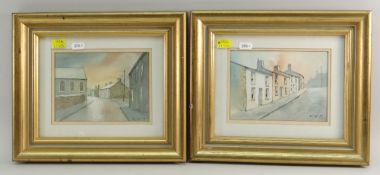 CHRIS GRIFFIN two watercolours - one entitled 'Terrace, Rumney', the other 'Valley Scene', both 13 x