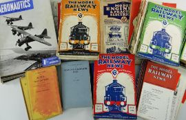 QUANTITY OF 'THE MODEL RAILWAY NEWS' PERIODICALS from 1920s and related books (1 box)