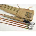 HARDY PALAKONA 'THE WEST COUNTRY FLY' THREE-PIECE SPLIT CANE ROD, with spare tip, 9ft 3in