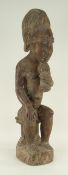 BAULE SEATED MALE ANCESTOR FIGURE, 61cms high