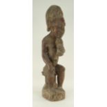 BAULE SEATED MALE ANCESTOR FIGURE, 61cms high