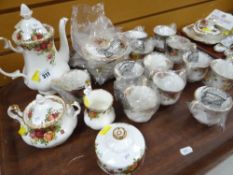 ROYAL ALBERT 'OLD COUNTRY ROSES' COFFEE SERVICE FOR TWELVE comprising coffee pot, sucrier,