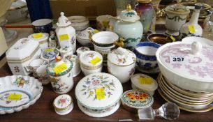 ASSORTED DECORATIVE CABINET CHINA ORNAMENTS including Spode golfing ETC