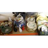 ASSORTED DECORATIVE CABINET CHINA including Wedgwood Jasperware plaques, two Japanese Arita large