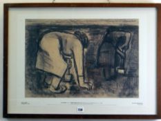 AFTER WILL ROBERTS colour print - entitled 'Women Digging, Neath 1950', 'Artworks on ... series', 42