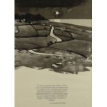 SIR KYFFIN WILLIAMS RA North Wales Art Society screen print - North Wales coastal landscape with
