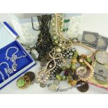 ASSORTED COSTUME JEWELLERY & VARIOUS COINS to include commemoratives