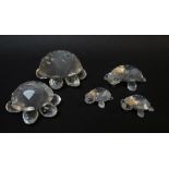 SWAROVSKI CRYSTAL TURTLES, two boxed (4)