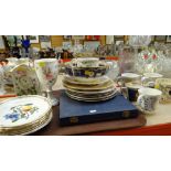 ASSORTED DECORATIVE COMMEMORATIVE CERAMICS including large mugs, cups, bowls, trophy cups and dishes