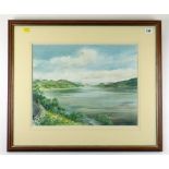 W ROBERTS watercolour - Mawddach Estuary, Gwynedd, signed, 36 x 46.5cms