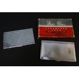 TWO CHROME ART DECO CIGARETTE CASES (one boxed) (2)