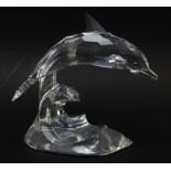 SWAROVSKI LEAPING DOLPHIN ORNAMENT, 190365, 9.5cms high