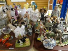 ASSORTED CABINET CHINA including several Capodimonte figurines