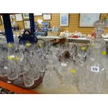 ASSORTED CUT GLASS WARE including decanter, water jug, numerous glasses of all shapes and sizes ETC