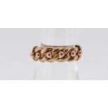 9CT WOVEN CHAIN RING, size L/M, 3.9gms