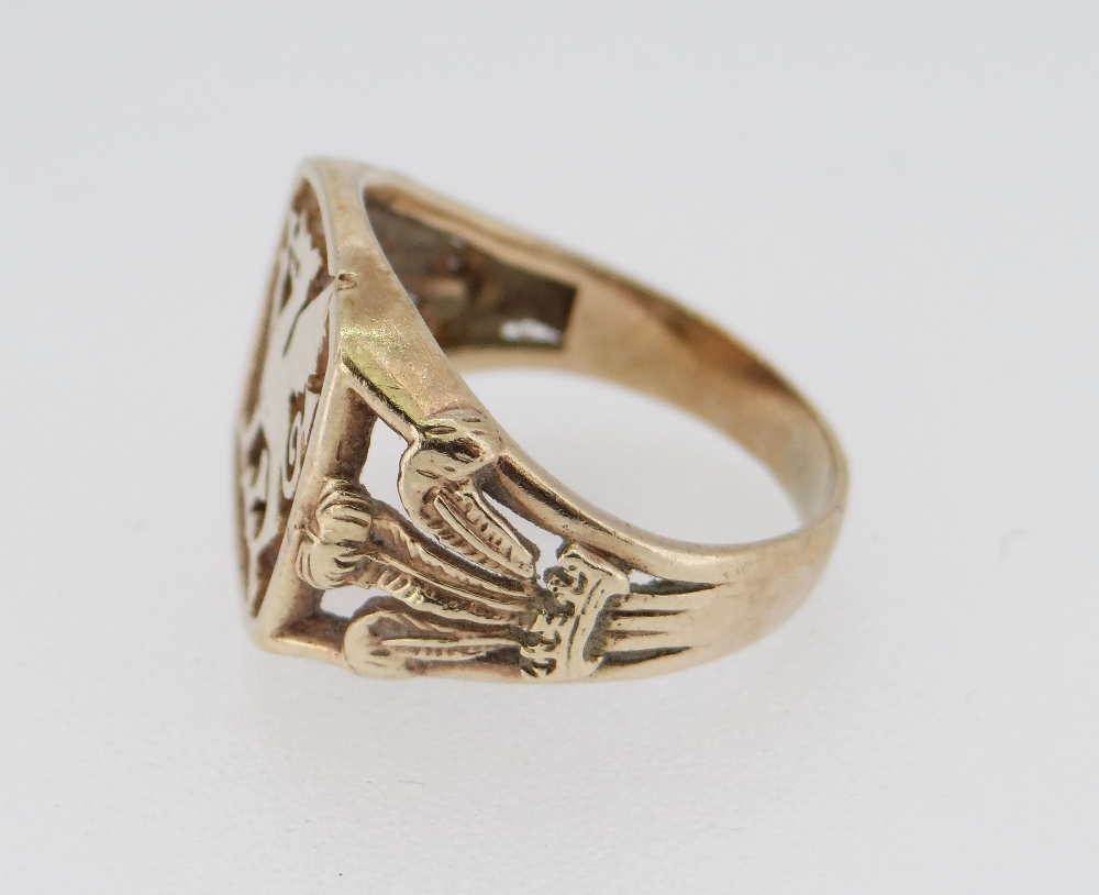 9CT GOLD WELSH DRAGON DESIGN RING, 7.8gms - Image 2 of 5